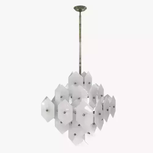 Cash Stacked Pendant  Antique Silver  White Matte