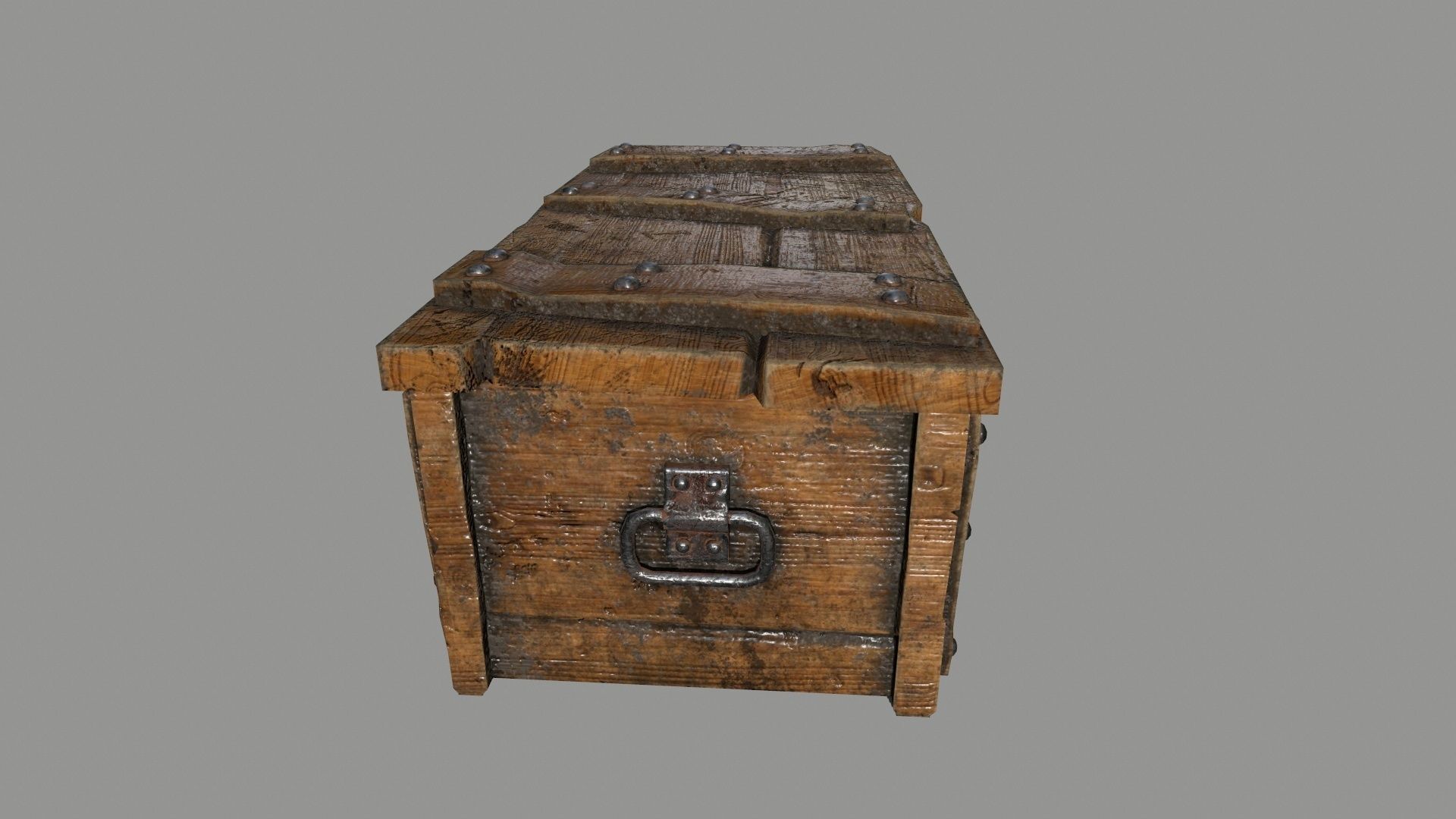 chest wooden Low-poly 3D model_6