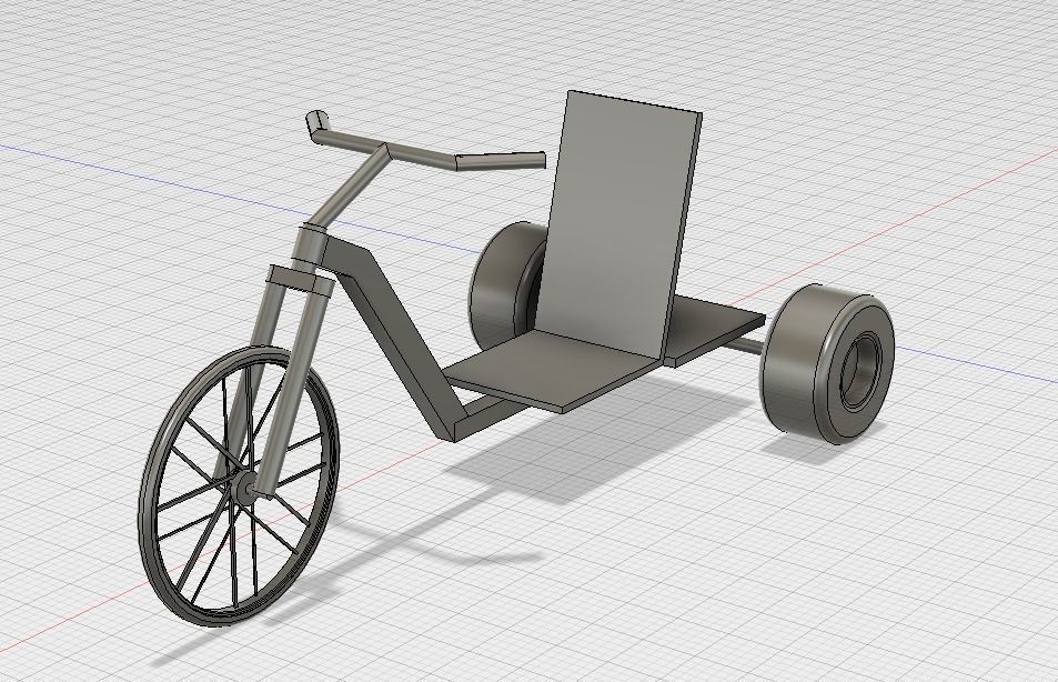 Simple Drift Trike No Motor 3D print model_1