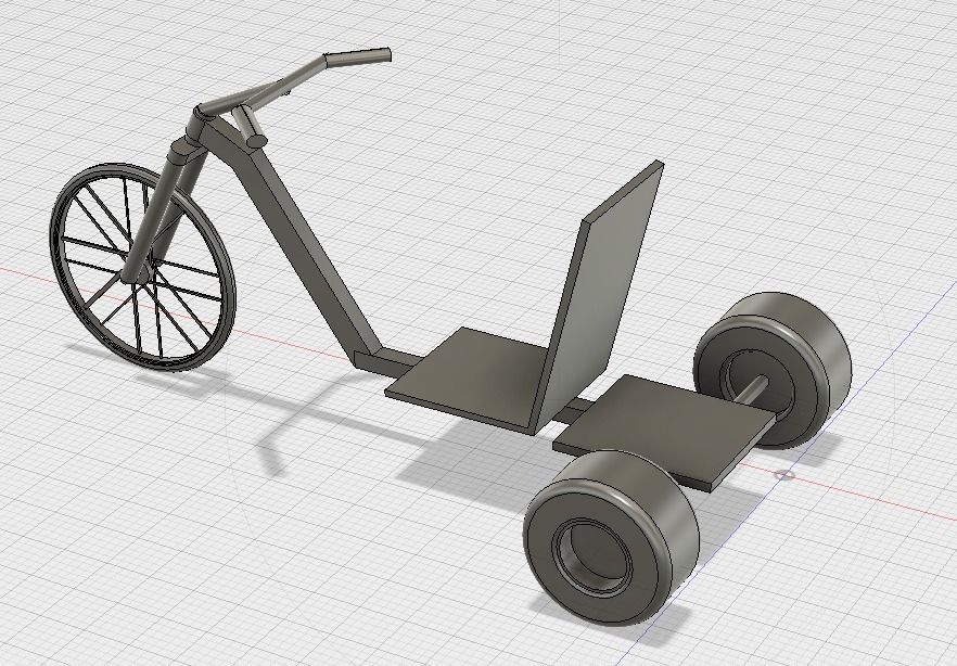 Simple Drift Trike No Motor 3D print model_2