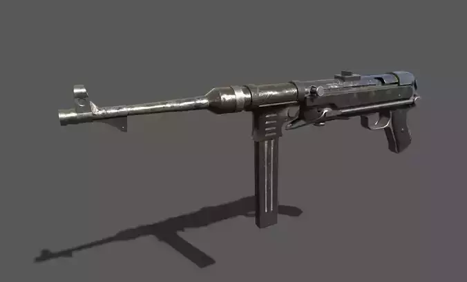 MP40 Submachine gun Low-poly 3D model