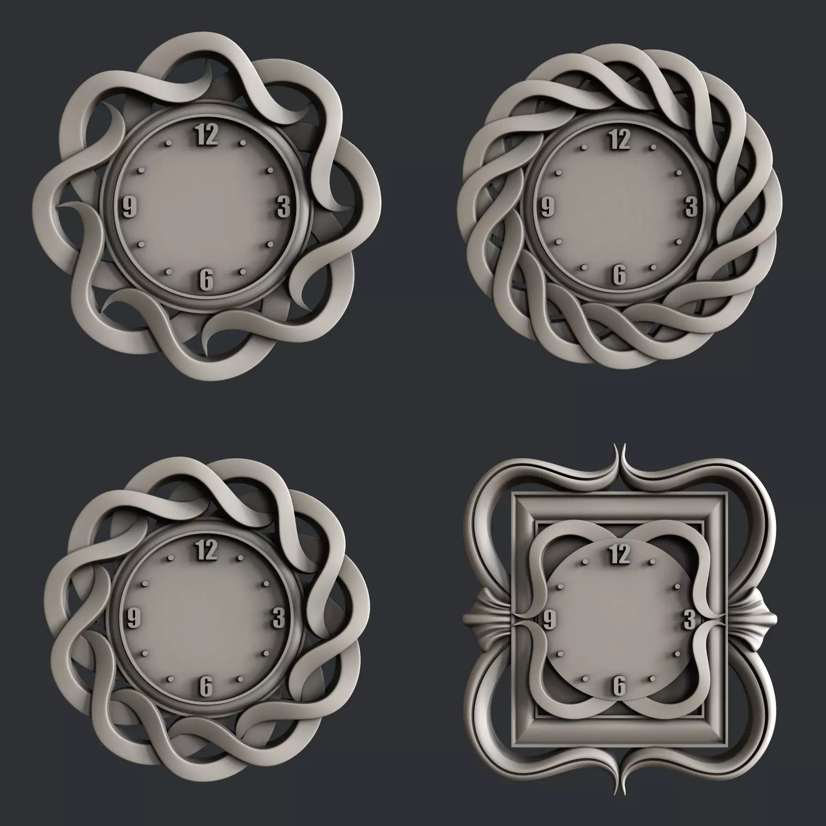 3d STL models for CNC clock set 3D model_0
