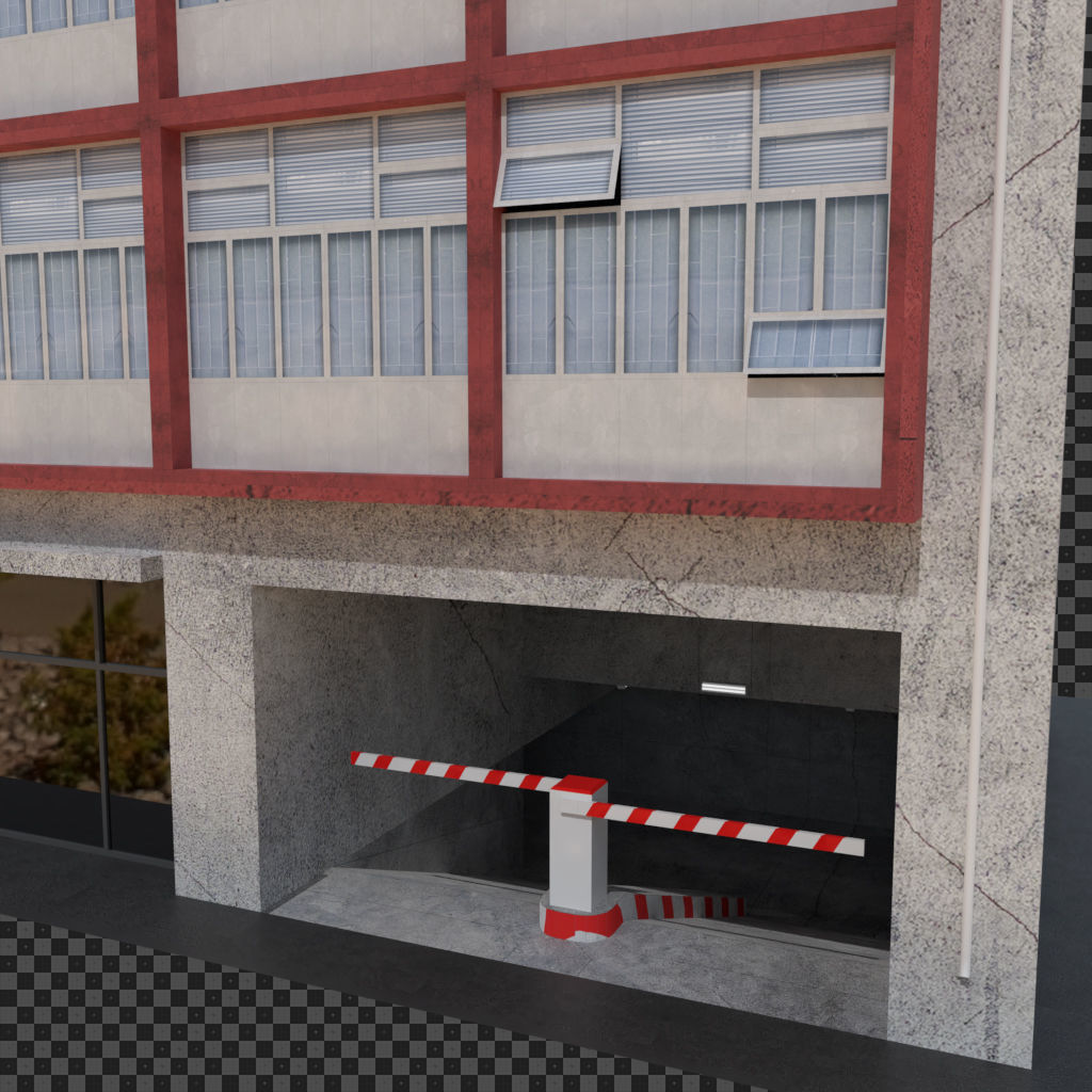 Building in low cost poor area Low-poly 3D model_3