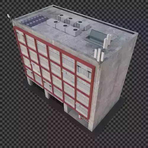 Building in low cost poor area Low-poly 3D model