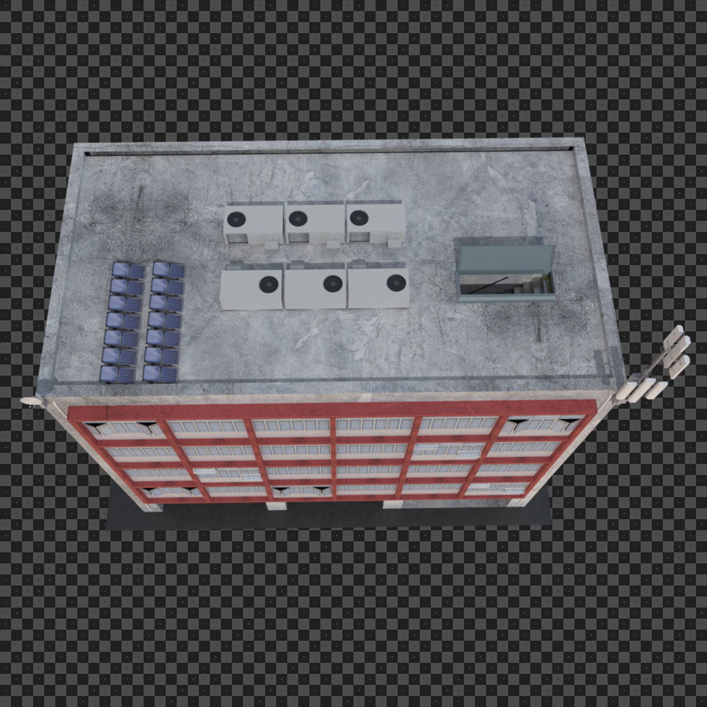 Building in low cost poor area Low-poly 3D model_2