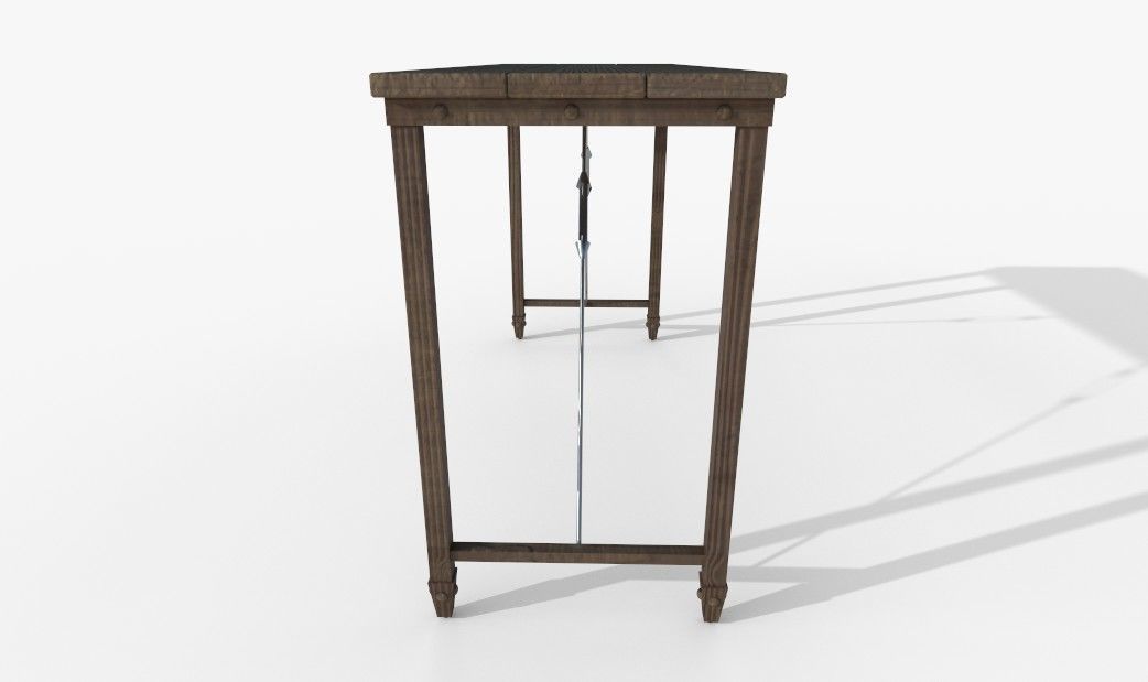 Wooden Table PBR Materials 3D model_3