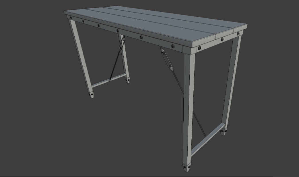 Wooden Table PBR Materials 3D model_7