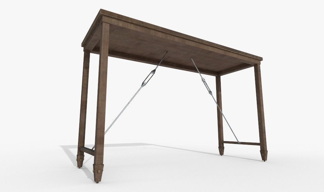 Wooden Table PBR Materials 3D model_1