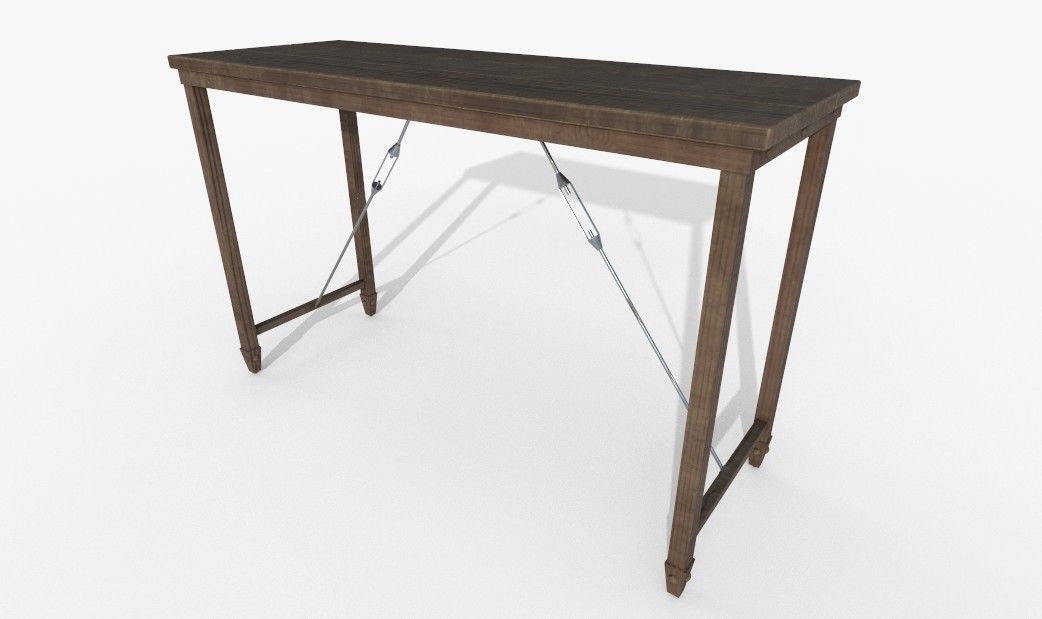 Wooden Table PBR Materials 3D model_2