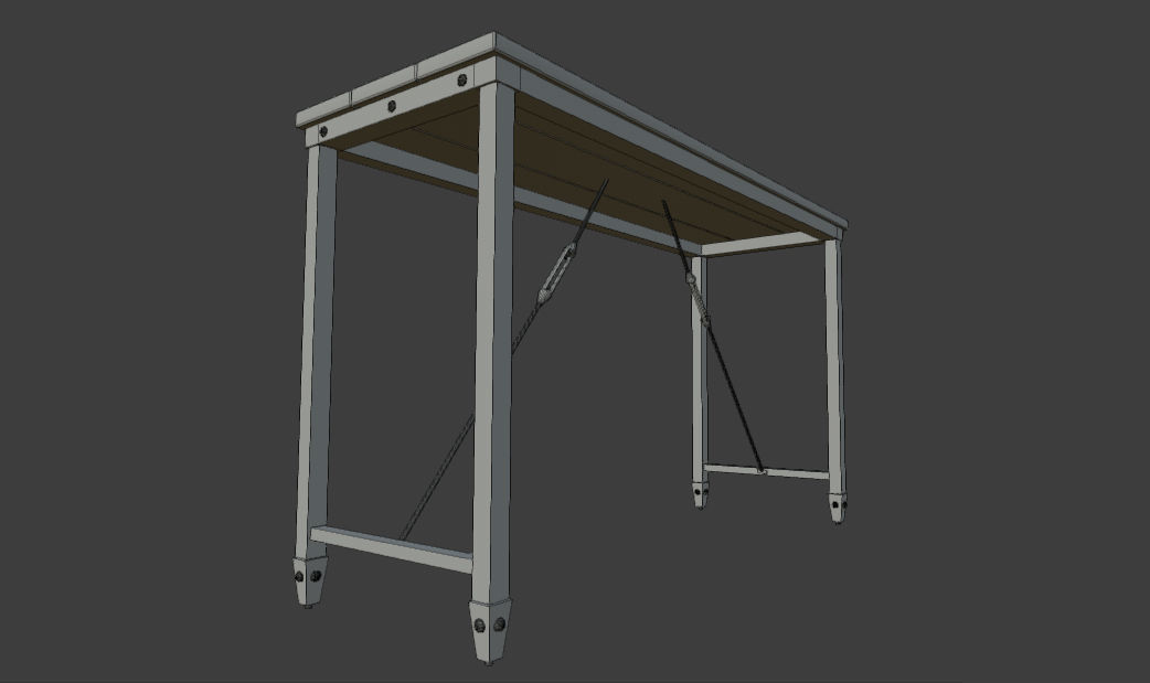 Wooden Table PBR Materials 3D model_5