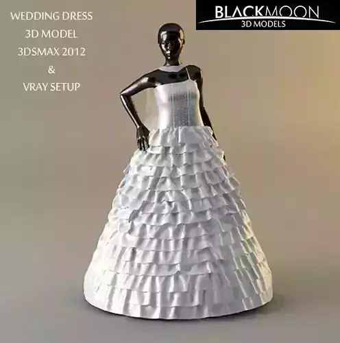 A Wedding Dress Models and Vray Studio Setup 3D model