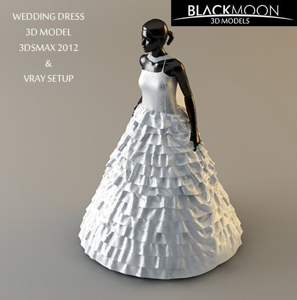 A Wedding Dress Models and Vray Studio Setup 3D model_1