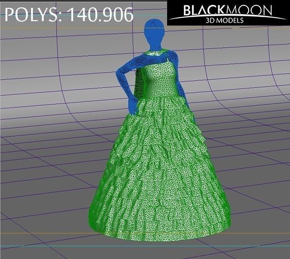 A Wedding Dress Models and Vray Studio Setup 3D model_3