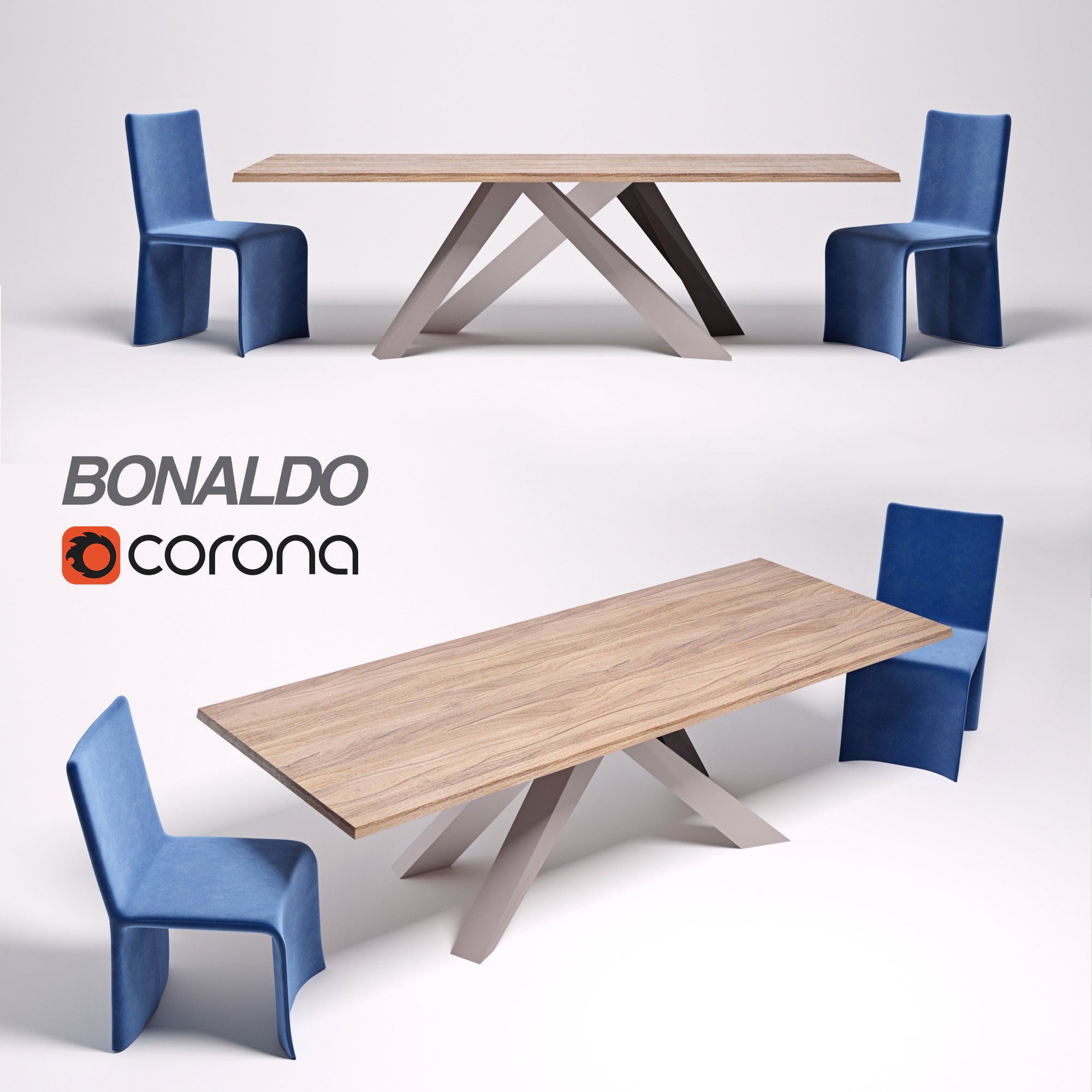 Bonaldo Big Table Bonaldo Ketch Dining Chair 3D model Bonaldo Big Table Bonaldo Ketch Dining Chair 3D model