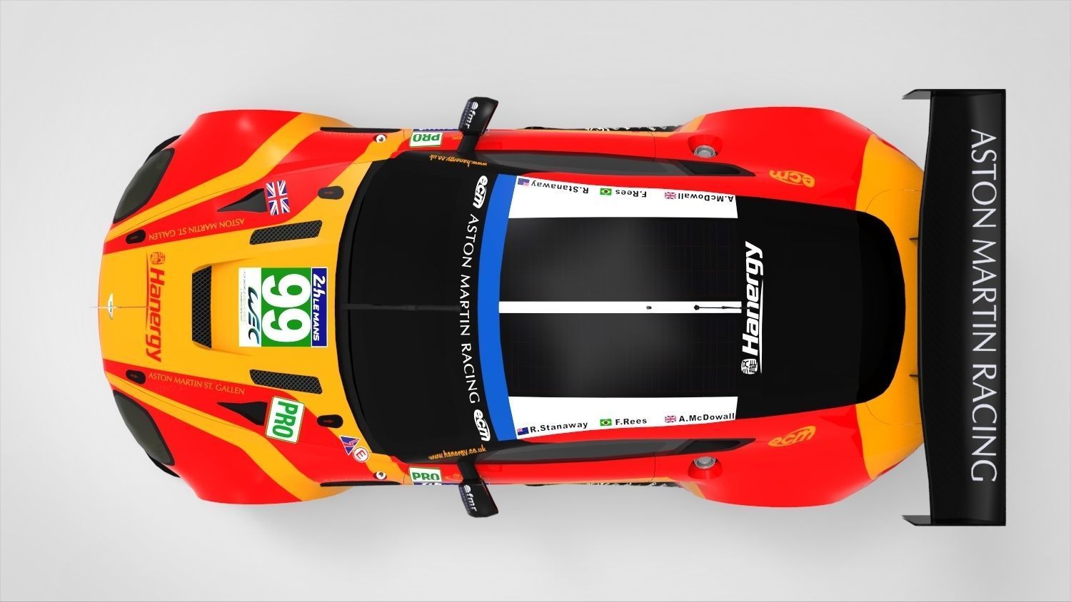 Aston Martin Vantage GTE 2015 Low-poly 3D model_12