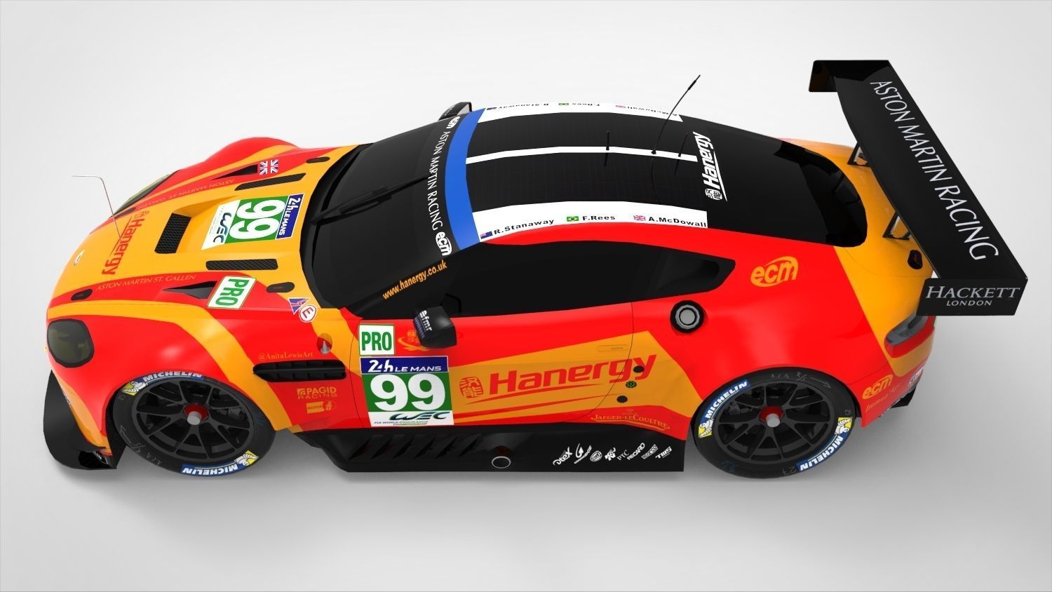 Aston Martin Vantage GTE 2015 Low-poly 3D model_15