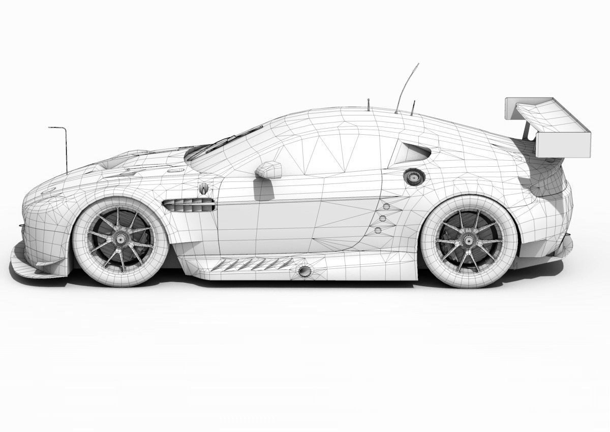Aston Martin Vantage GTE 2015 Low-poly 3D model_2