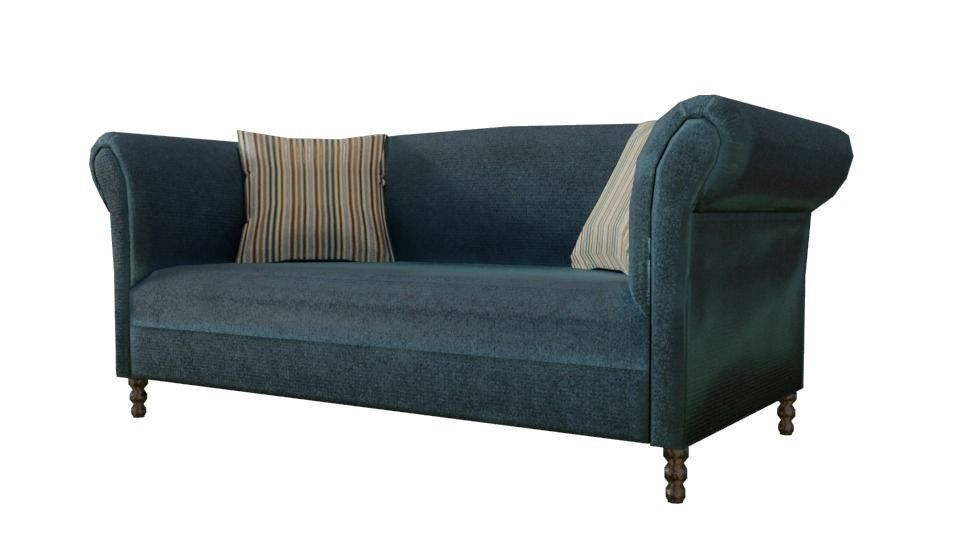 Sofa french edition style Low-poly 3D model_1