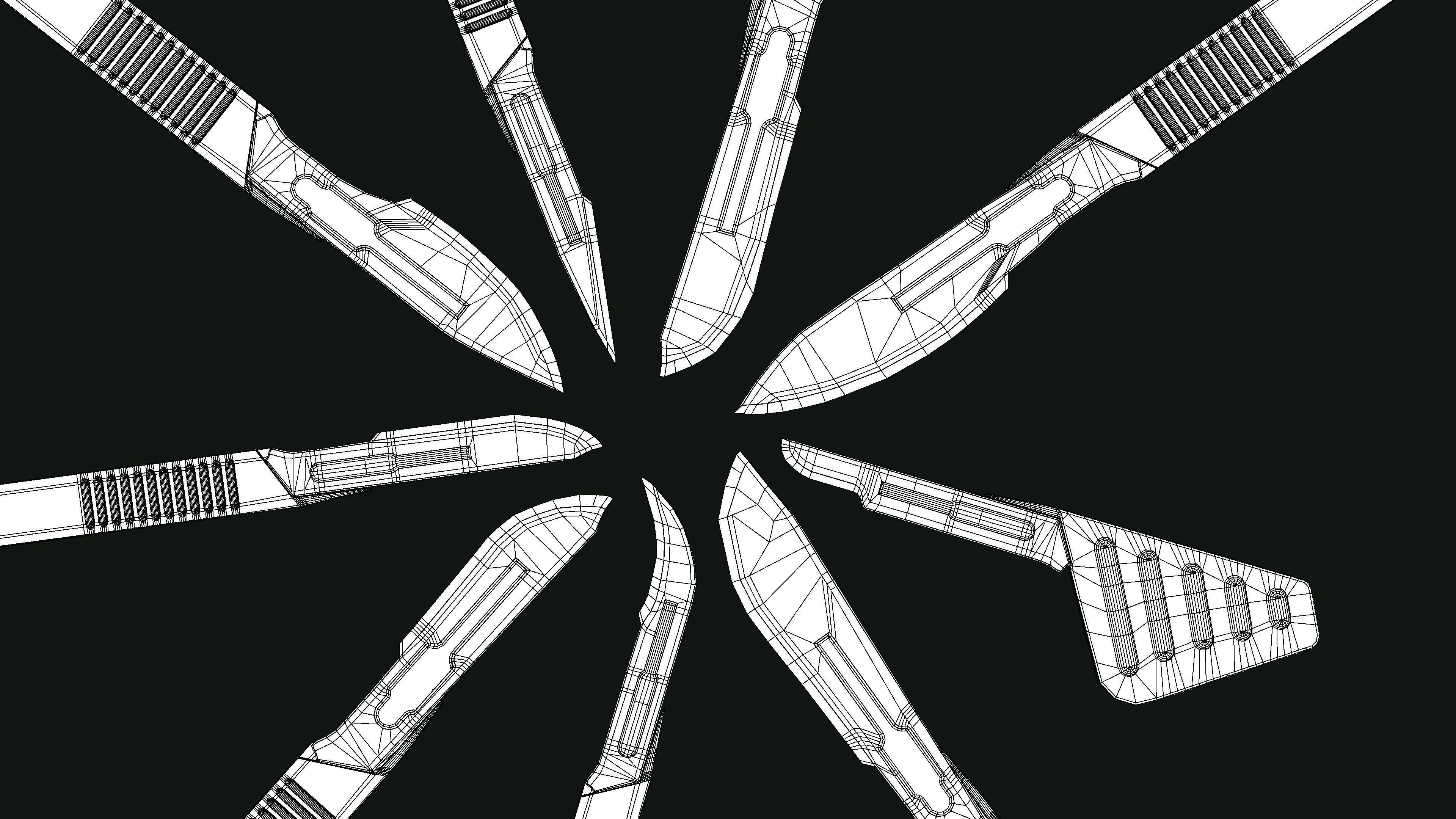 Scalpels Kidney Dish and Sterilization Tray model 3D model_9