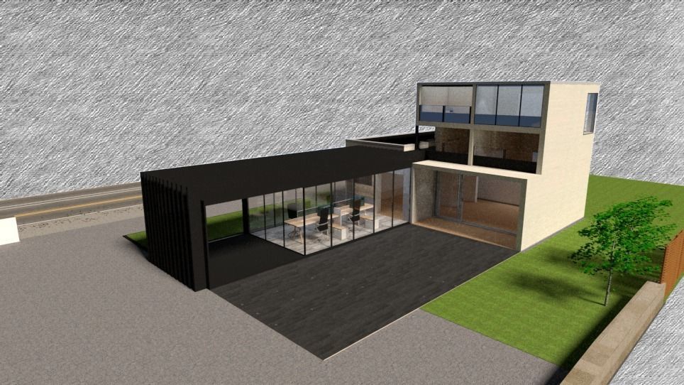 modern house with office Low-poly 3D model_3