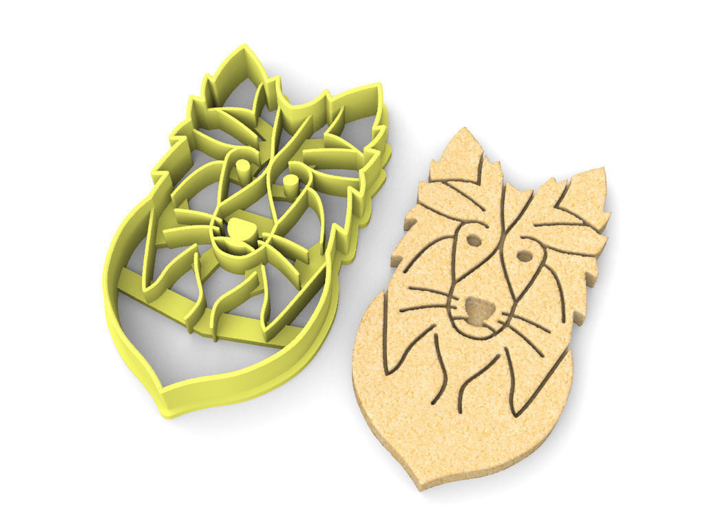 Collie dog cookie cutter version 1 3D print model_2