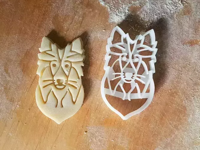 Collie dog cookie cutter version 1 3D print model