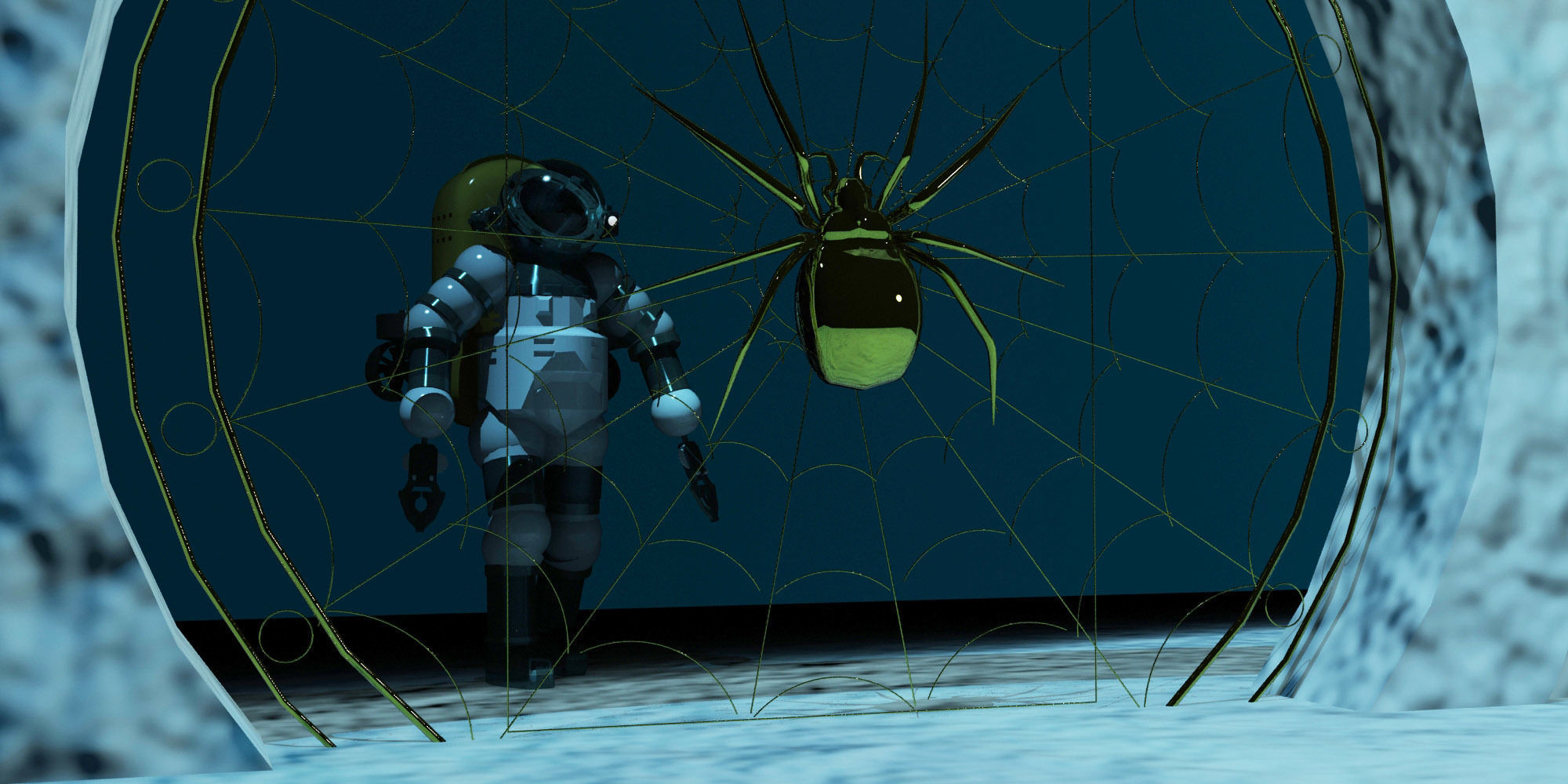 Athmospheric diving suit Low-poly 3D model_8