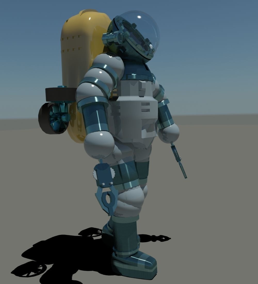 Athmospheric diving suit Low-poly 3D model_1