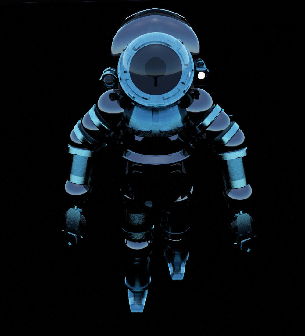 Athmospheric diving suit Low-poly 3D model_6