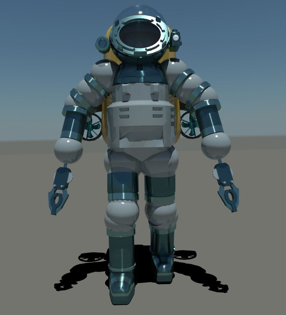 Athmospheric diving suit Low-poly 3D model_5