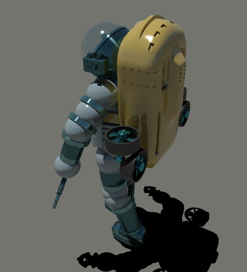 Athmospheric diving suit Low-poly 3D model_4