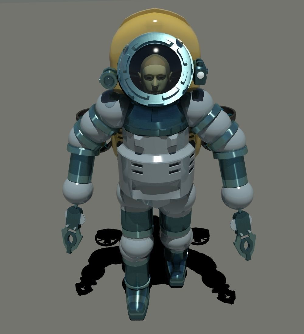 Athmospheric diving suit Low-poly 3D model_2