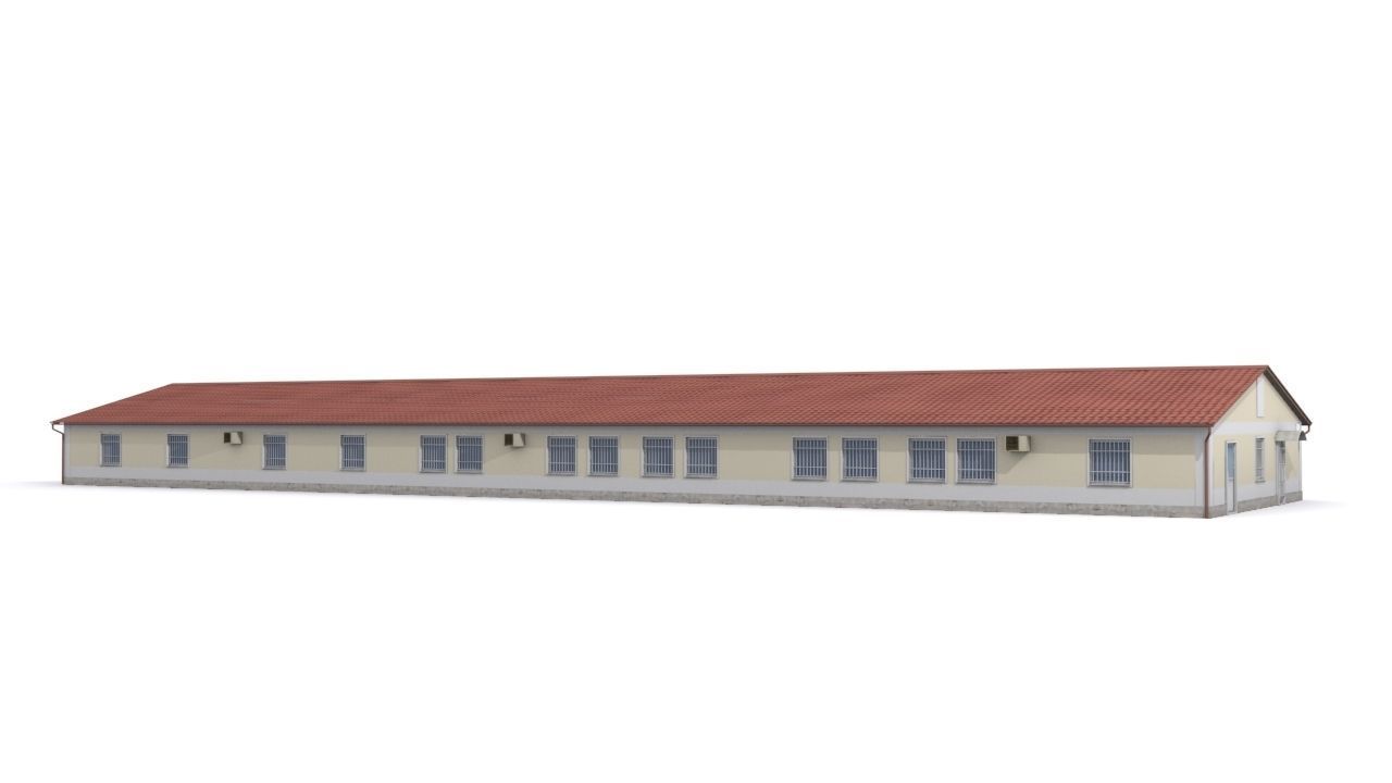 Small office building Low-poly 3D model_2