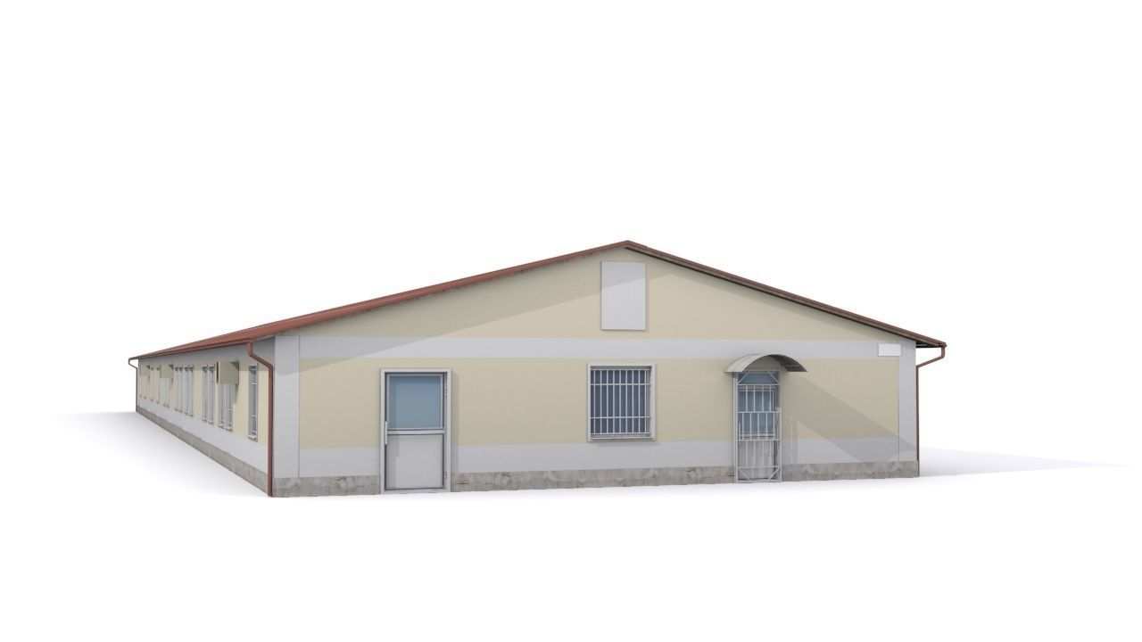 Small office building Low-poly 3D model_1