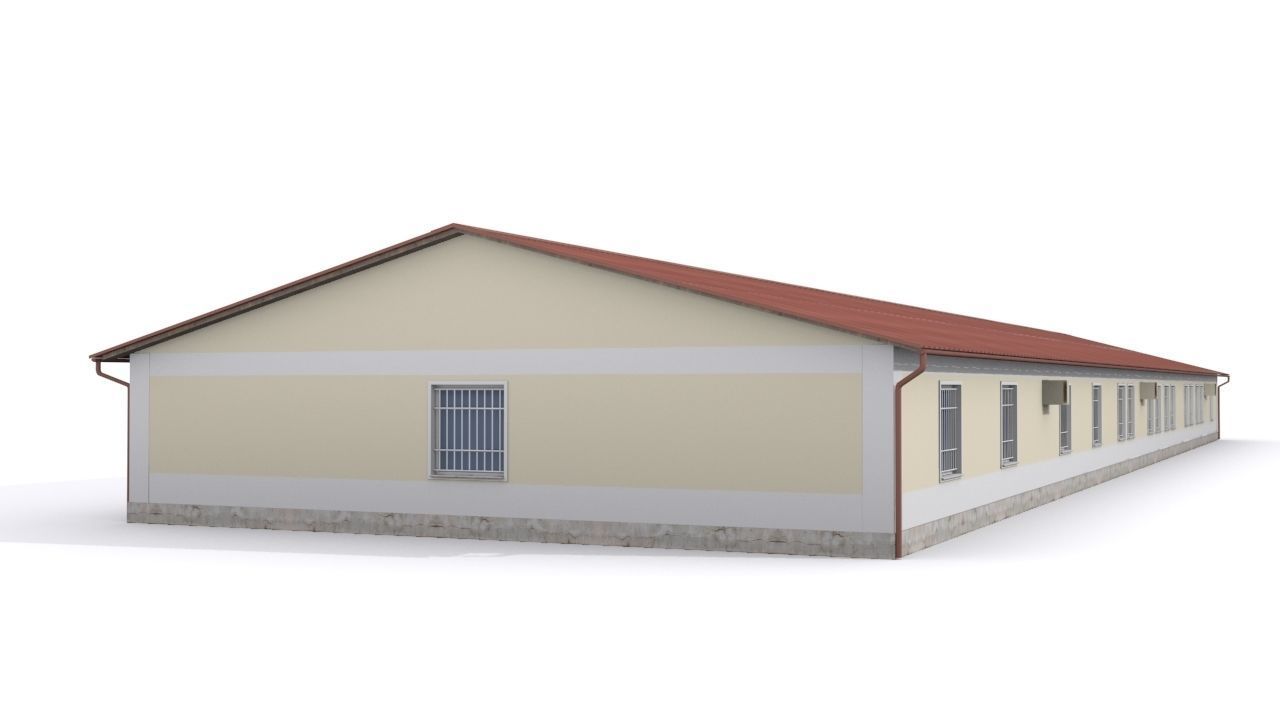 Small office building Low-poly 3D model_3