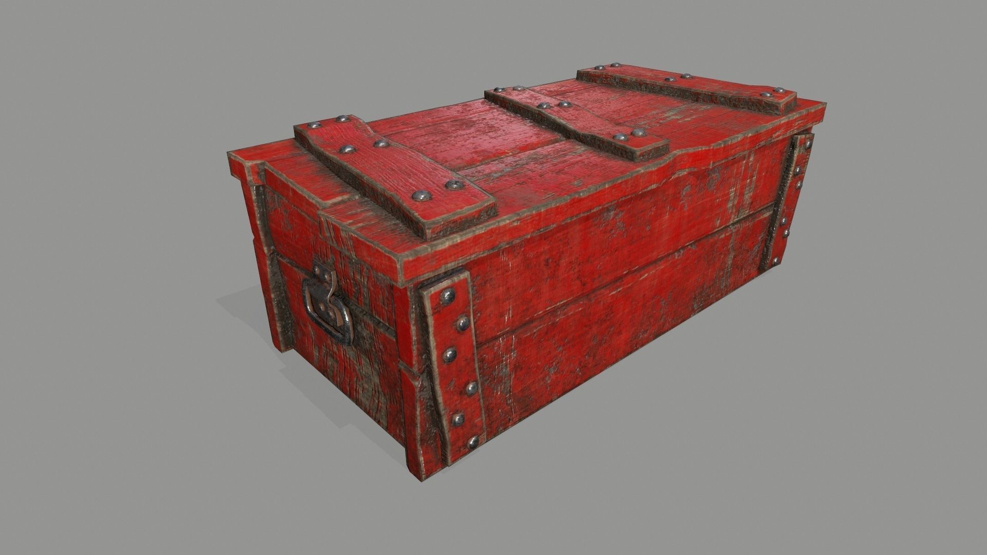 old chest Low-poly 3D model_3