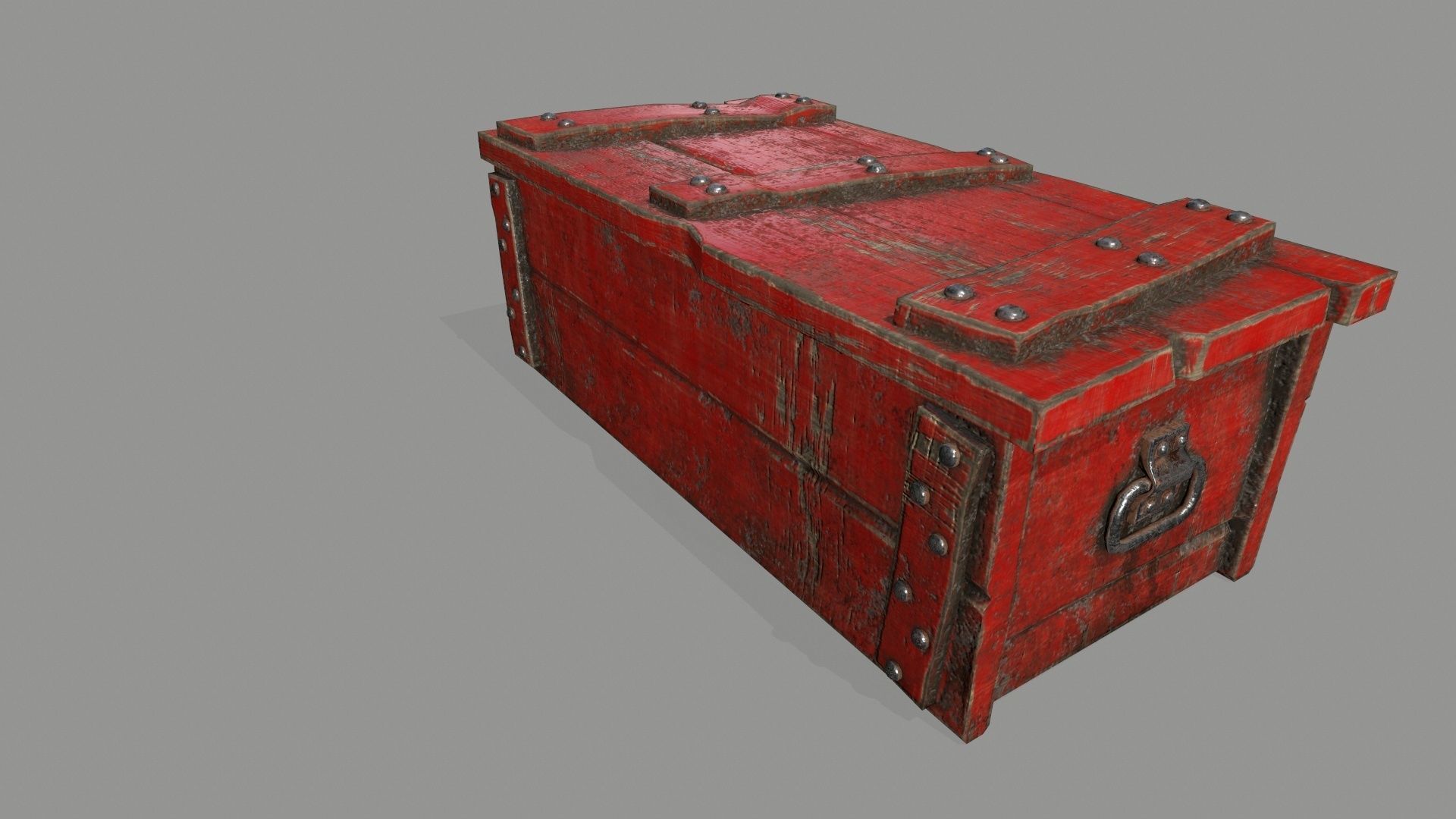 old chest Low-poly 3D model_9