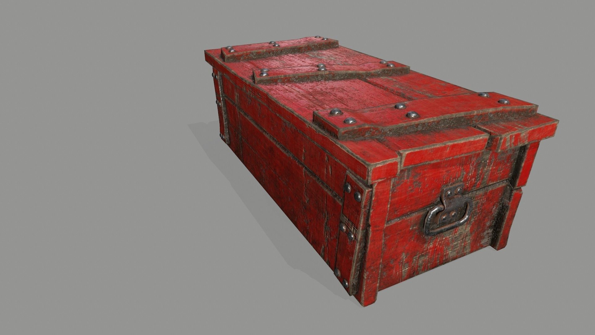 old chest Low-poly 3D model_6