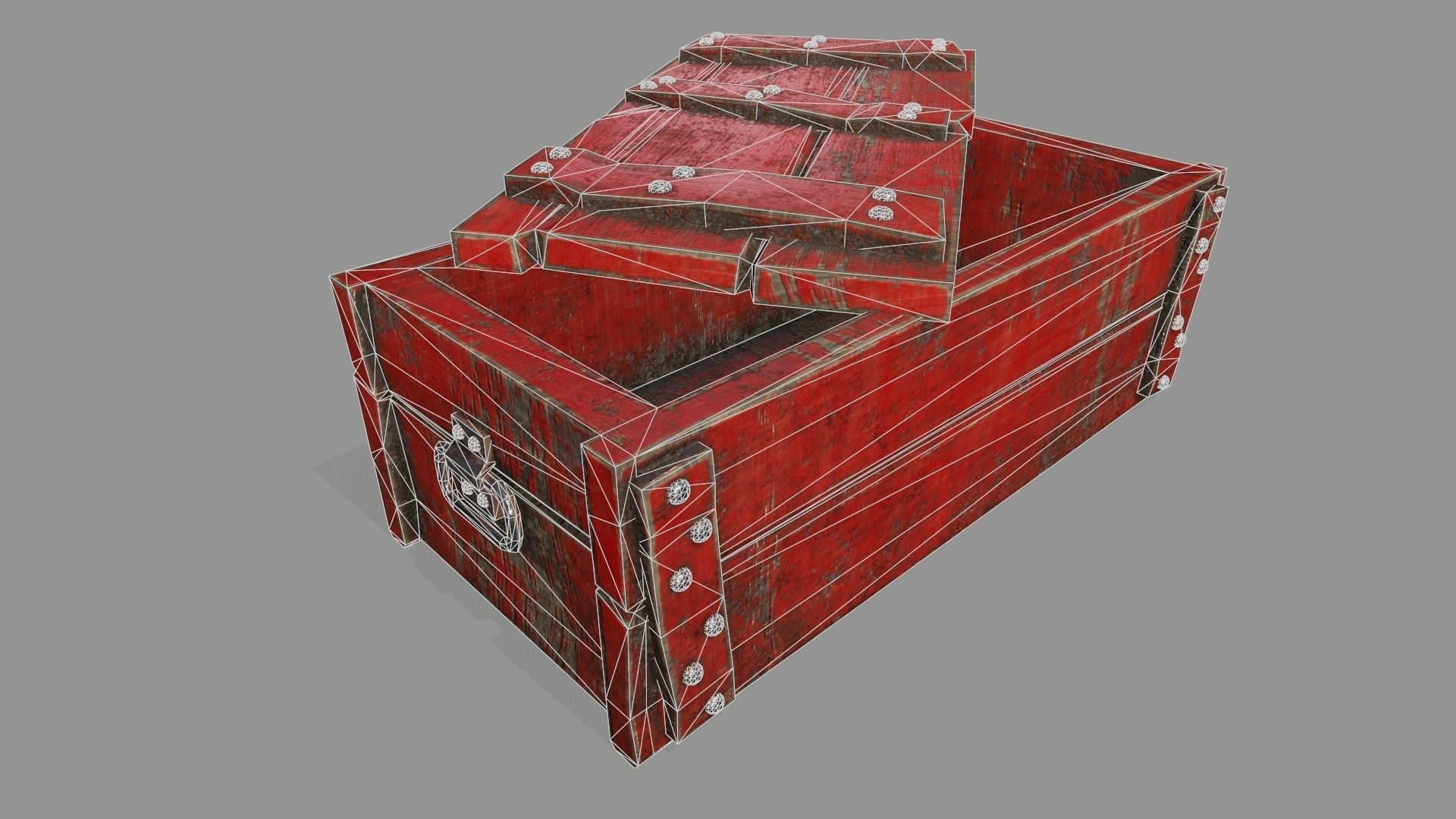 old chest Low-poly 3D model_2