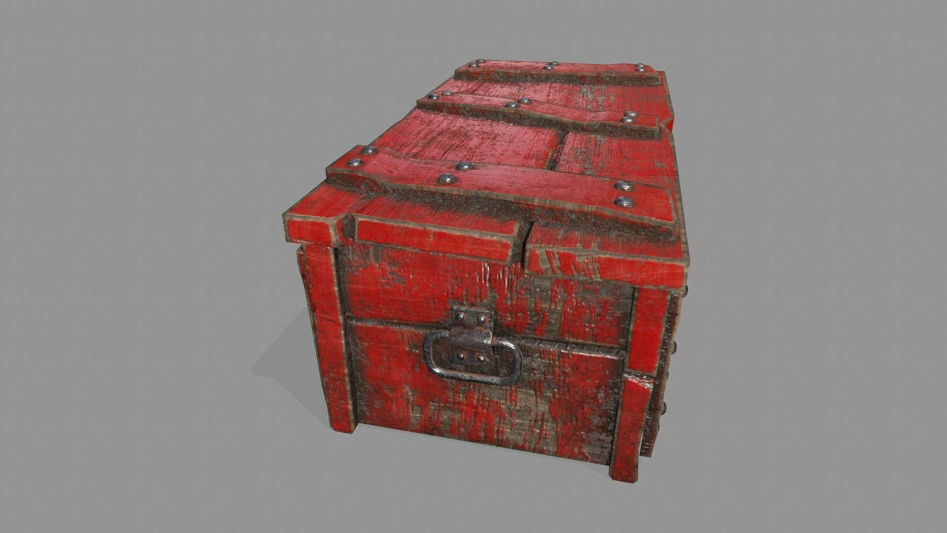 old chest Low-poly 3D model_4