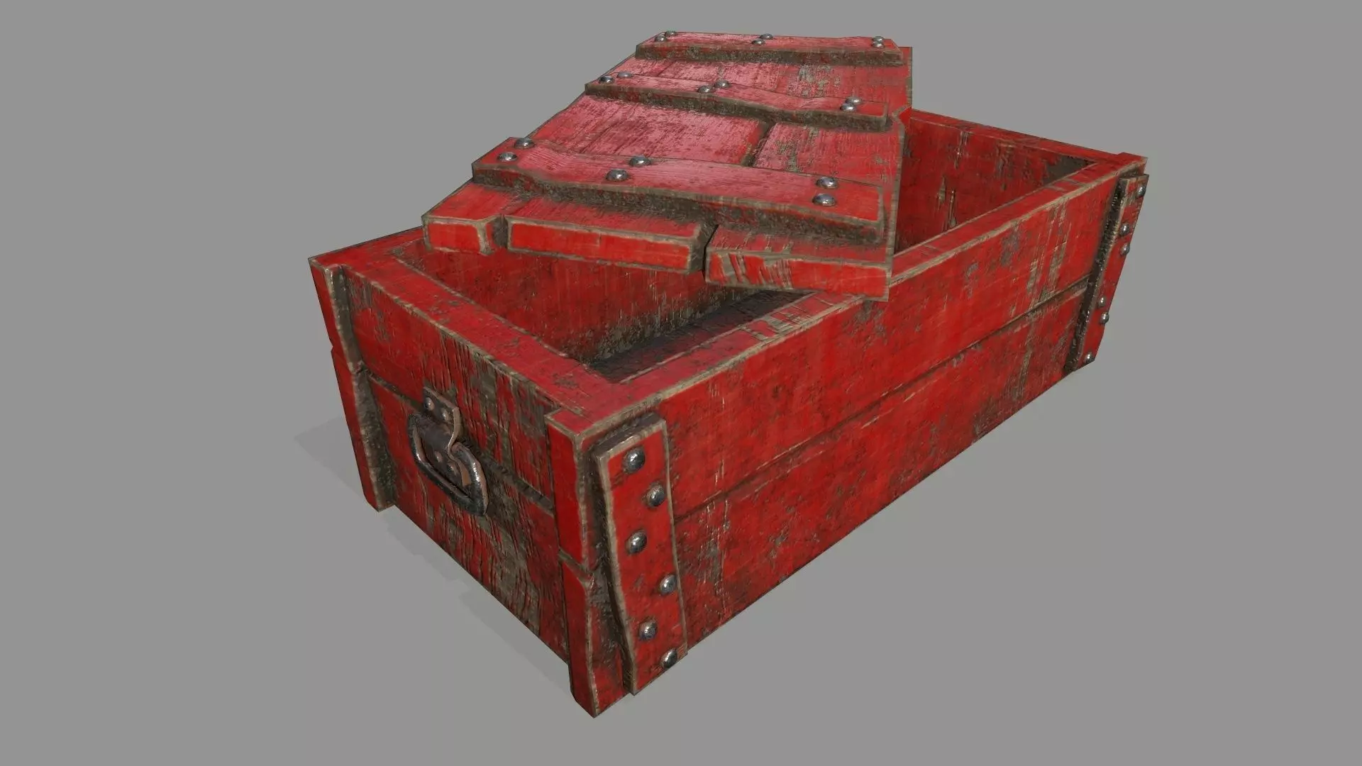old chest Low-poly 3D model_0