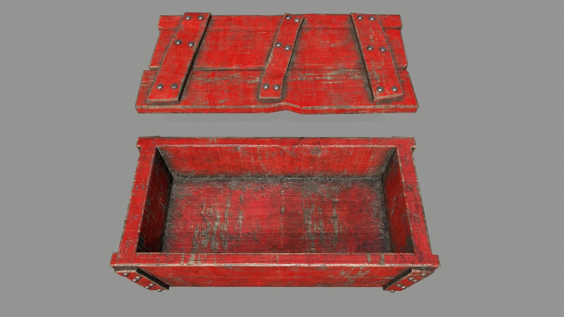 old chest Low-poly 3D model_12