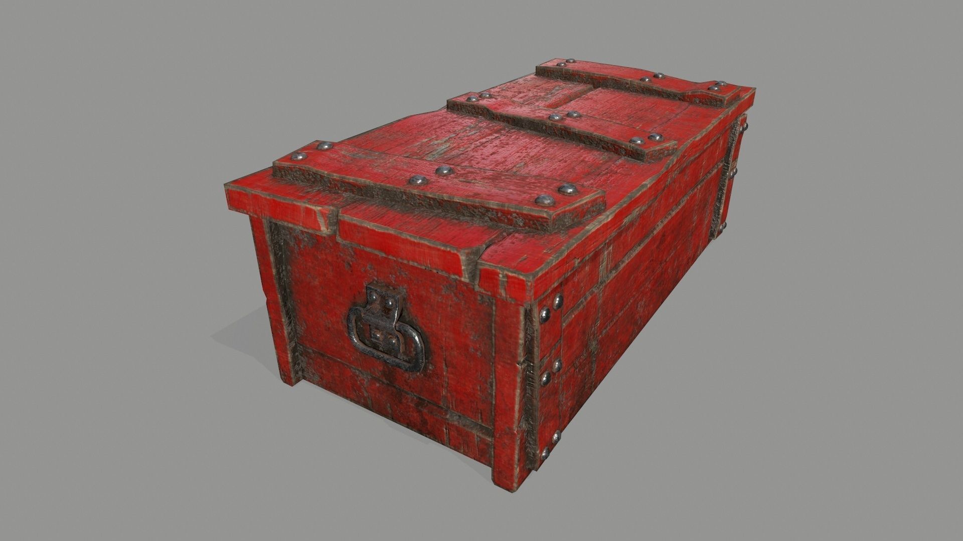 old chest Low-poly 3D model_7