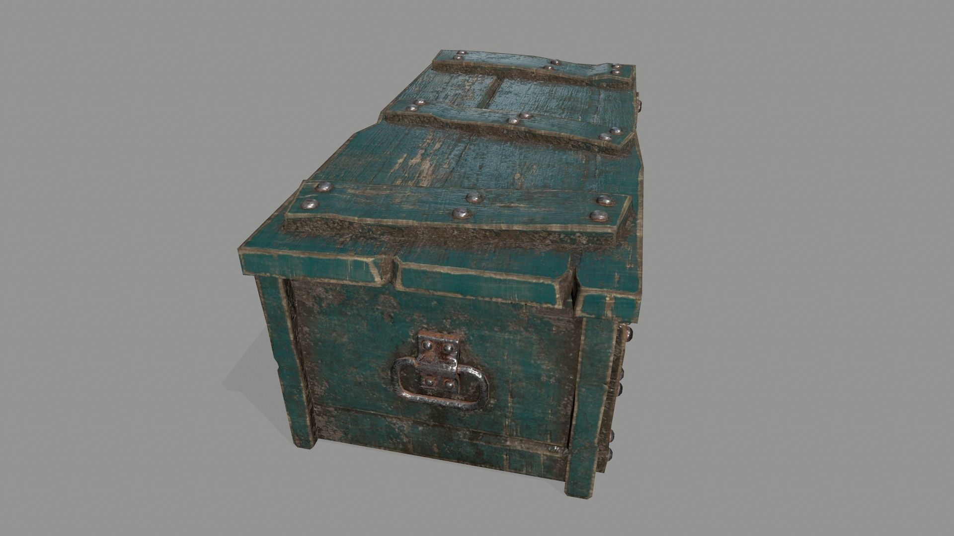 old chest Low-poly 3D model_7