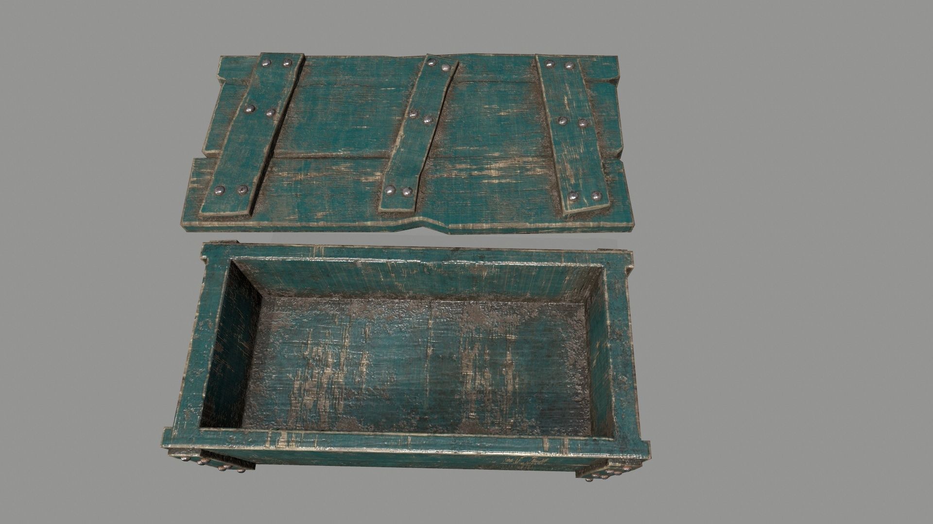 old chest Low-poly 3D model_11