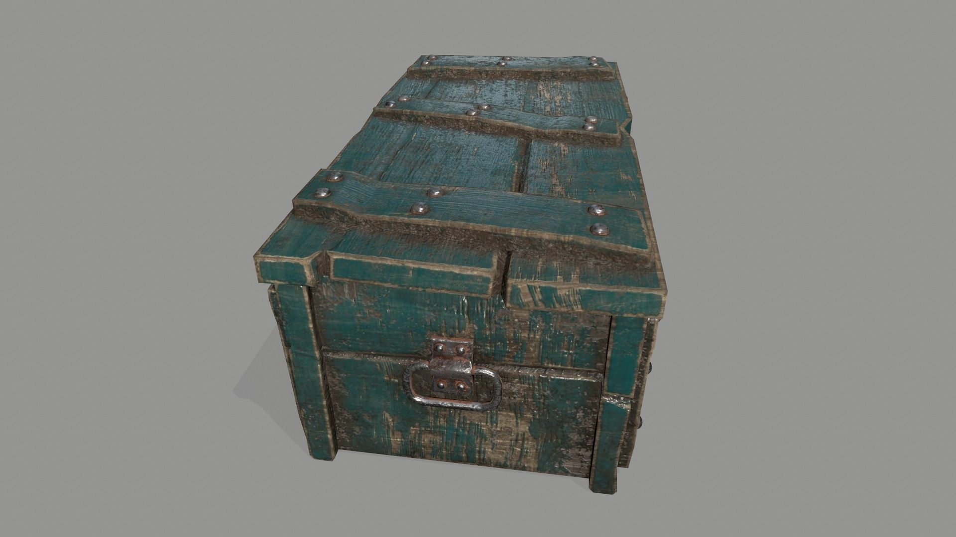 old chest Low-poly 3D model_3