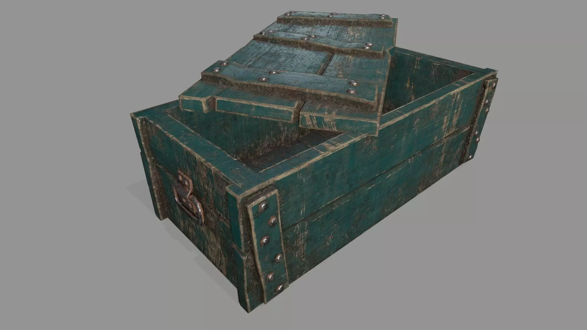 old chest Low-poly 3D model_0