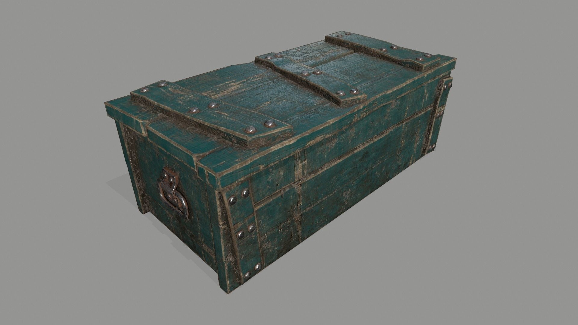 old chest Low-poly 3D model_6