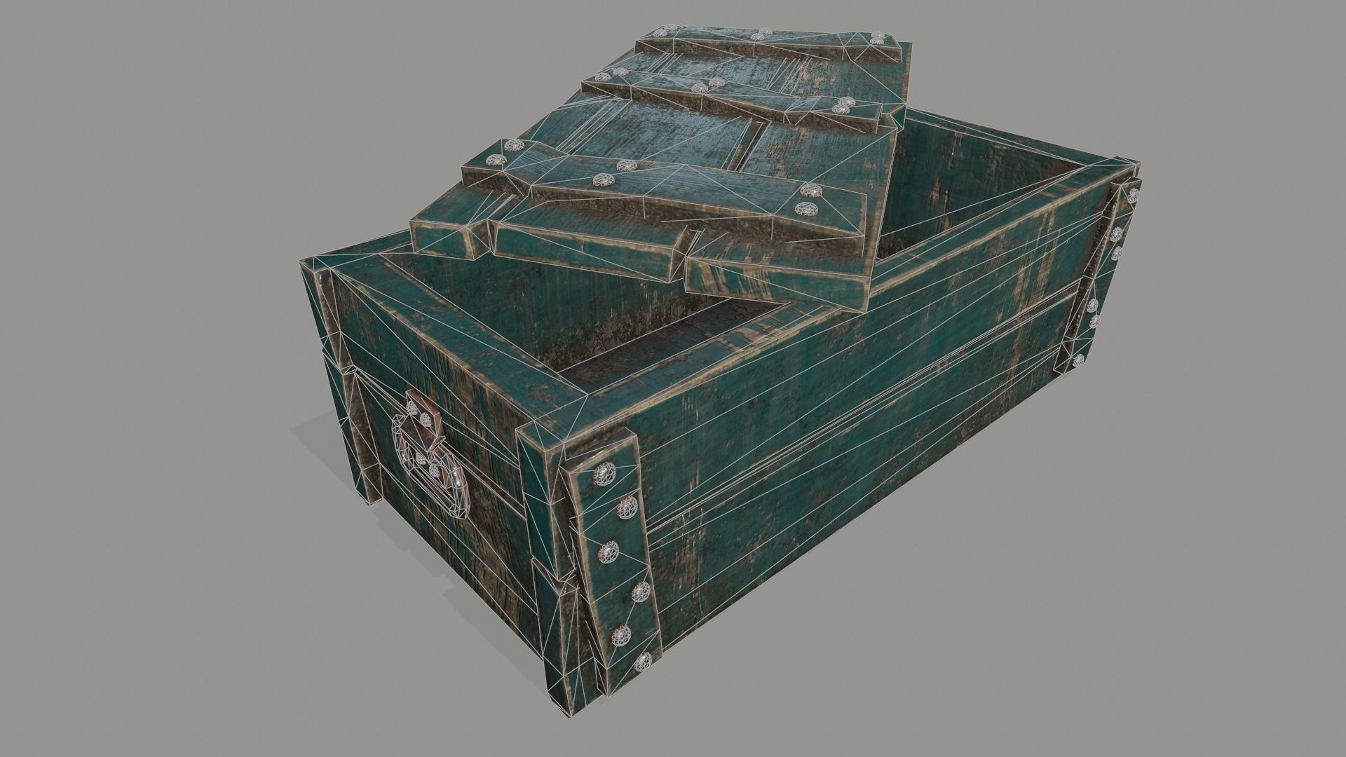 old chest Low-poly 3D model_2