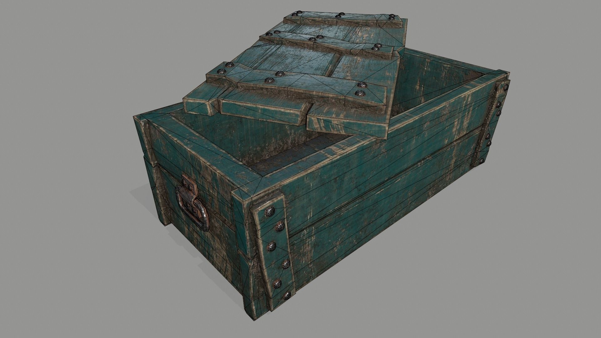 old chest Low-poly 3D model_1